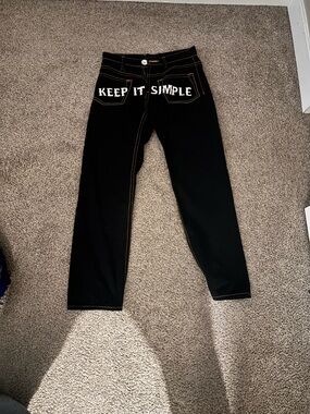 Hollister Black Wide Leg Jeans with Contrast Stitching